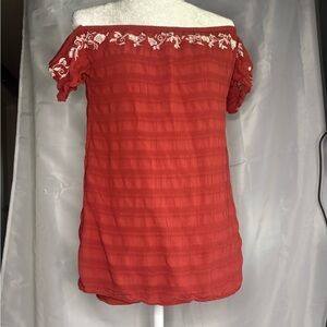Source Unknown Red Off-Shoulder Blouse